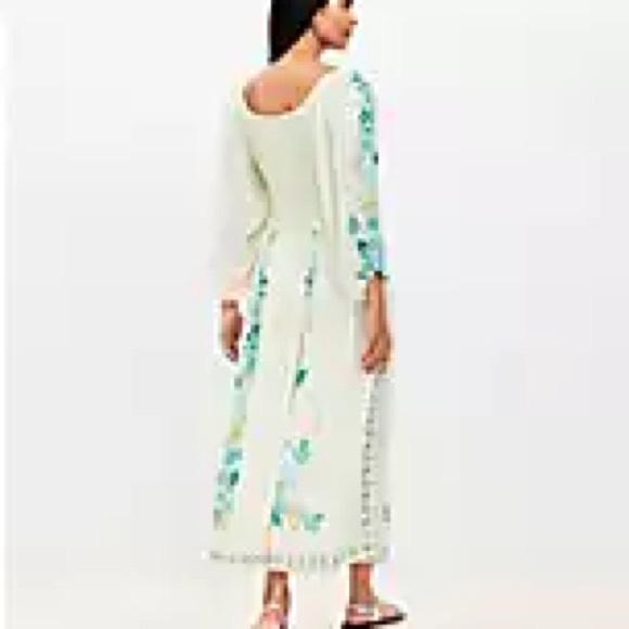 LOFT Dresses & Skirts - LOFT Floral Maxi Dress with Green Accents